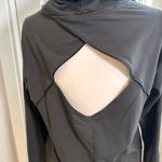 Steve Madden Cowl-Neck Pullover Charcoal Cutout Back Satin Trim Sz M Long Sleeve Photo 4