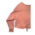 Joy Lab Pink Ruched V Neck Cropped Sweatshirt Long Sleeve Women's Size L Size L Photo 6
