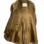 Secret Garden Korean Silk Wool Swing Coat M Brown Lined Faux Fur Snaps Pockets Size M Photo 6