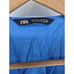 ZARA  Tiered Babydoll‎ Mini Dress Ruffles Embellished Rhinestones Blue Large Photo 1