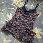 Free People  Navy Floral Mini Slip Dress W/ Pockets Size 4 Photo 0