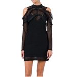 Self Portrait Black Purl Knit Lace Cut Out Dress Size 8 Photo 3