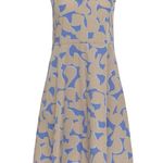 Rosso35 Blue and Cream abstract timeless dress Size 8 Photo 0