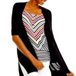 CAbi Tank Top #5043 Black White Pink Chevron Stripe Linea Tank Women’s Size XS Photo 4