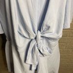 Grace Karin NWT Womens Light Blue Tie Front Bell Sleeve Peplum Top Size 2XL Photo 3