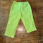 Chico's Chico’s bright yellow lightweight cargo 1.5/10 crop pants Photo 3