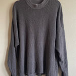 Free People FP Beach Charcoal Oversized Malibu Solid Surf Pullover Sweater Size Large Photo 0