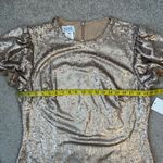 Rene Ruiz Puff Sleeve Sequins Mini Dress Gold 16 Photo 5