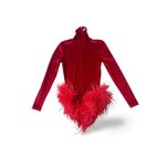 MISCREANTS London Cleo Red Feather Catsuit UK 6 / US 2 New Photo 1