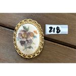 West Germany floral print surgar glass brooch Purple Photo 5
