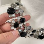 NY Black & White Facetted Rhinestone Statement Bib Necklace Photo 4