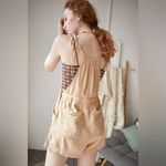 Urban Outfitters  romper beige sand UO Ivy Tie-Shoulder Shortall Overall corduroy Photo 5