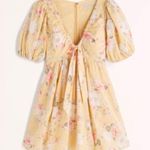 Abercrombie & Fitch  Mini Dress Floral Baby Doll Cinch Front Puff Sleeve small Photo 10