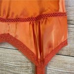 Bebe satin lace trim bustier midi orange dress women Size XLarge Photo 9