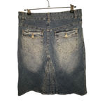 Athleta Vintage Knee Length Medium Wash Faded Denim Skirt Photo 4