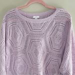 J.JILL Windsor Sweater Open Knit Crochet 3/4 Photo 4