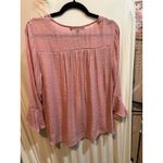 Olive Hill Women's Crochet Trim‎ Top Blouse Long Sleeve Pink Size Small Photo 4