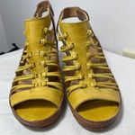 Pikolinos Java Leather Strappy Yellow Heels Sz 7 Gold Photo 2