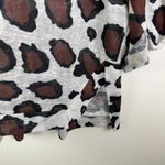 Umgee Leopard Print Knit Top Size 1XL Lightweight Sheer Oversized Slouchy Boho Brown Photo 1