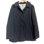 J.Crew Single-Breasted Black Wool Winter Pea Coat Size 8 Photo 0