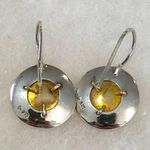 Silpada  Sterling Silver 14k Gold Hammered Round Disc Earrings W1367 Photo 4