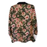 ZARA Floral Bow Neck White Collar Blouse Katie Krause Top Shirt large Photo 1