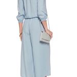 Walter Baker Kaiser Blue Light Wash Chambray Wide Leg Cropped Jumpsuit Medium Photo 2