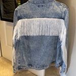 White Fox Boutique Fringe Denim Jacket Photo 1