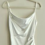 Satin Inspired Silky Midi Cowl Neck Dress, Bridal Shower Graduation Dress, S/M White Size undefined Photo 1