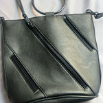 joe's jeans Joe’s Jeans Bucket Metallic Gray Bag Metal Ring Crossbody Purse Handbag Photo 1