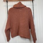 EXPRESS Brown Long Sleeve Oversized Cowl Neck Knit Pullover Sweater Top Size XS Photo 2