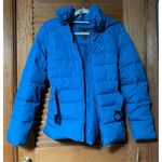Covington Women's Large Blue Puffers Jacket with Belt Hooded Winter Casual Photo 5
