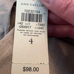 Ann Taylor  Trouser Leg Dress Pants Tan Rayon Wool Blend Career Party NWT Size 4 Photo 2