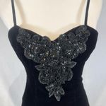 Jump Vintage 90s  black beaded velvet formal maxi dress size 5 Photo 1