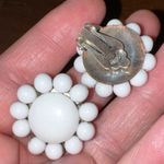 Vintage Womens Beaded Flower Clip On Fashion Earrings White from Japan Photo 11
