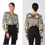 Cleobella  Maren Blouse Size Small Art Deco Print Organic Cotton Boho Photo 1