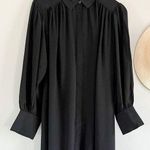 Madewell  | NWT | Relaxed Button-Front Mini Dress in True Black | Sz S Photo 0