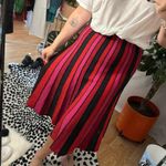 RONNY KOBO Yuma Pleated Knit Midi Skirt Red Pink Stripe Size XS Photo 4