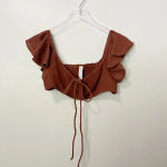 Anthropologie NWT  The‎ Jerry Cinched Top Brown Photo 1