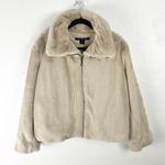 French Connection  Faux Fur Full Zipper Long Sleeves Pockets Lined Jacket Medium Photo 0