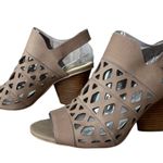 Vince Camuto NWT  Deverly Tan Cutout Nubuck Leather Heeled Sandals Sz 12 Photo 0