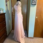 Light pink chiffon short sleeveMother of the Bride dress sequins appliqué size 6 Photo 3