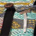 Free People  M Blue Teal Crochet Knit Rare Hearts Racer Neck Striped Tank Dress Photo 5