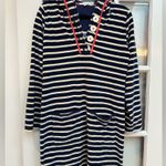 Boden Navy Striped Cotton Terry Cloth Swim Resort Coverup Dress US Size 4 Small Blue Photo 10