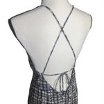Urban Outfitters  Plaid Flower Strappy Gingham Mini Dress Black White Medium Photo 12