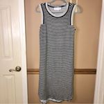 Superfoxx Nordstrom Striped Curved Hem Sleeveless Dress Grey Size Small Photo 1