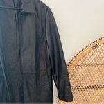 Anne Klein vintage ak black long leather jacket size large *flawed* Photo 1