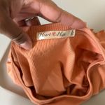 Heart & Hips Heart Hips Tee Y2K Style Cropped Embroidered Butterfly Lettuce Hem Orange Large Photo 3