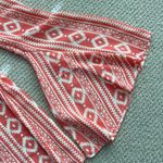 Rachel Kate  Cold Shoulder Blouse Geo Print Bell Sleeve Top Small Pink Cream NWT Photo 3