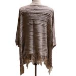 Woven Heart NEW  fringed hem cape sweater size Small Photo 1